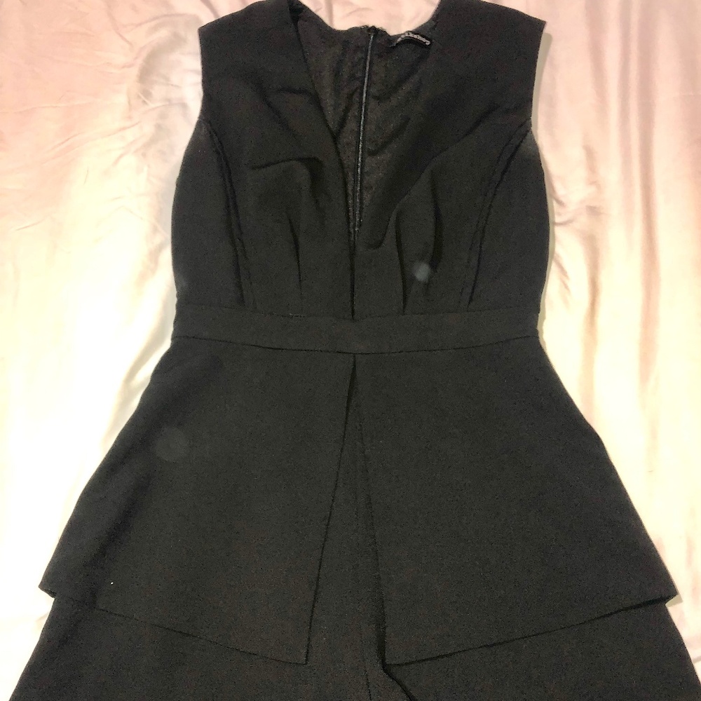 Black V- neck Romper